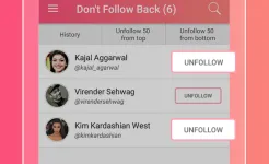Screenshot Followers & Unfollowers