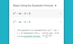 Screenshot Microsoft Math Solver