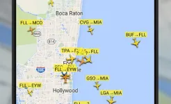 Screenshot Flightradar24 трекер полетов