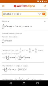 Screenshot WolframAlpha