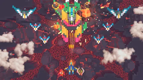 Screenshot Sky Wings: Pixel Fighter 3D