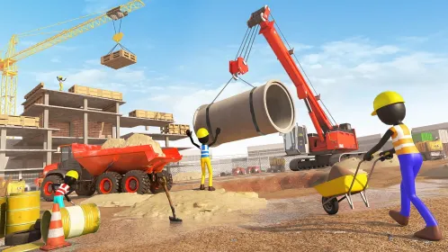 Screenshot Stickman City Construction